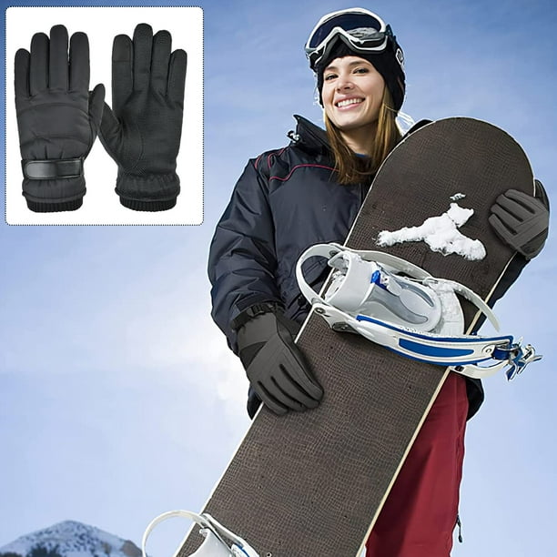 Guantes impermeables para mujer, guantes de esquí de nieve para invierno,  pantalla táctil deportiva