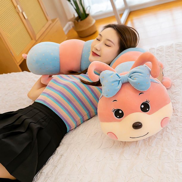 Suave oruga Wiggler almohada para dormir cojín Animal relleno muñecos de peluche  para cumpleaños niño Navidad regalos para dormir Rosa perfke Juguetes de  peluche de oruga