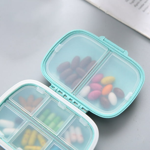  Organizador de píldoras de viaje, caja pequeña para