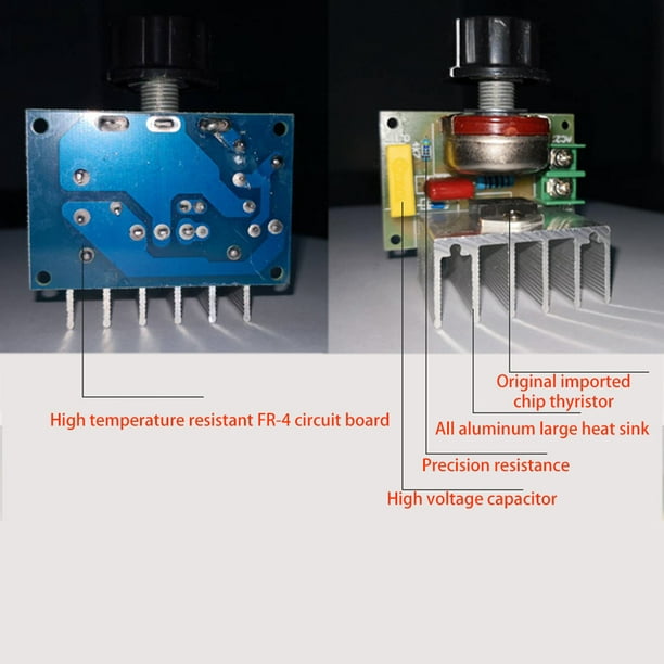 Regulador de voltaje Irfora Regulador de voltaje variable compacto  Velocidad de temperatura portátil Voltaje de luz Atenuador ajustable Irfora  Regulador de voltaje