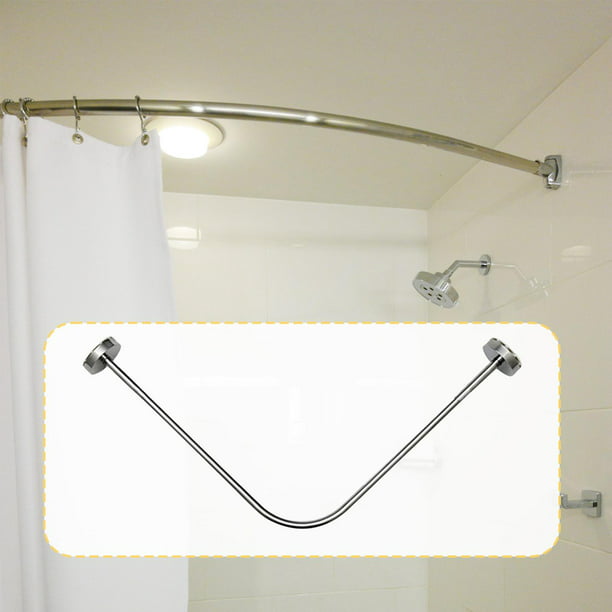 Barra de ducha curva extensible, barra de ropa telescópica, barra de  soporte, barra de cortina de ducha extensible de acero inoxidable para  armario