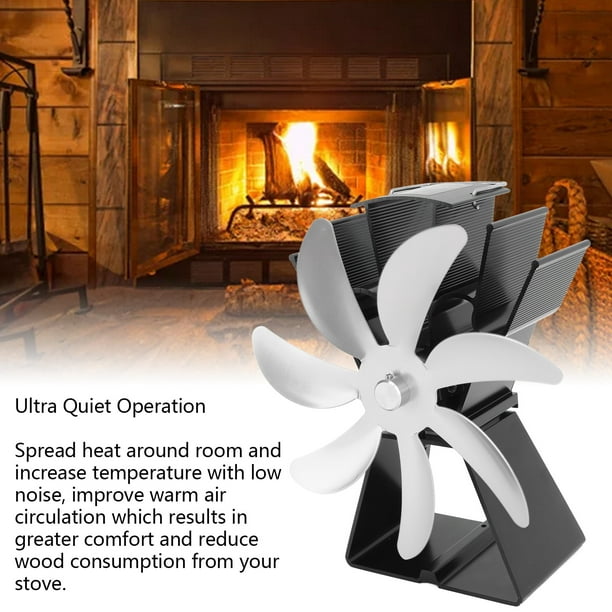 Comprar Ventilador de estufa de calor de 4 aspas, chimenea ultra  silenciosa, ventilador ecológico de leña para calor eficiente