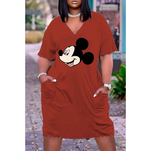 Disney Large Size Women's Clothing 2022 Fashion Summer Dresses for