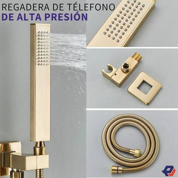 Kit Regadera 20x 20cm + Tubo + Ducha Telefono V + Accesorios