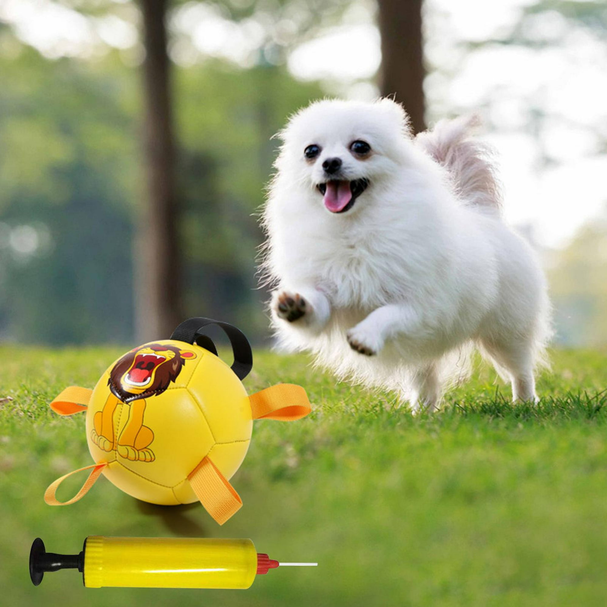 Canmilar Pelota de fútbol para perros con correas, juguetes interactivos  para perros para tira y afloja, regalos de cumpleaños para cachorros,  juguete