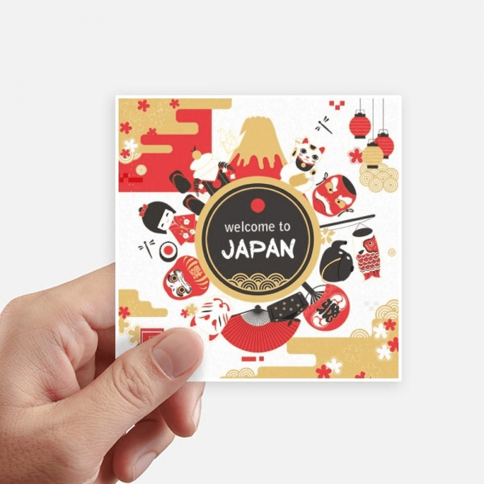 Bienvenido a Japón estilo japones Sushi Pegatinas de pared cuadrado de