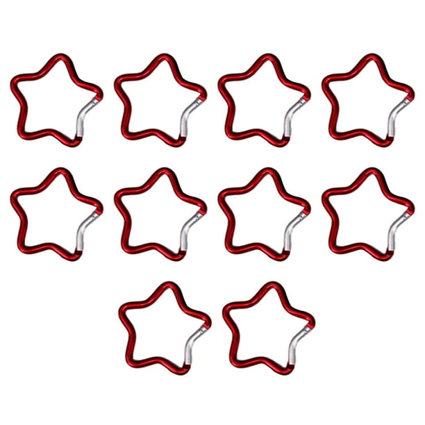 10 mosquetones en forma de estrella de , gancho de llavero resistente,  mosquetón pequeño, Clips para llavero, para pesca en casa, Camping, , Rojo  shamjiam Llavero mosquetón