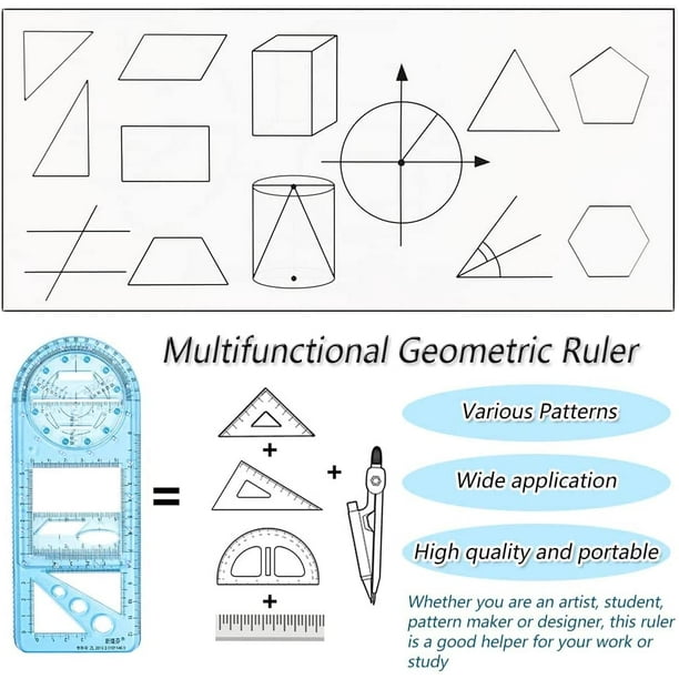Reglas geométricas multifuncionales para estudiantes de dibujo, reglas de  plantilla de dibujo geométrico para cilindros, conos, cubos, Parabolas -  AliExpress