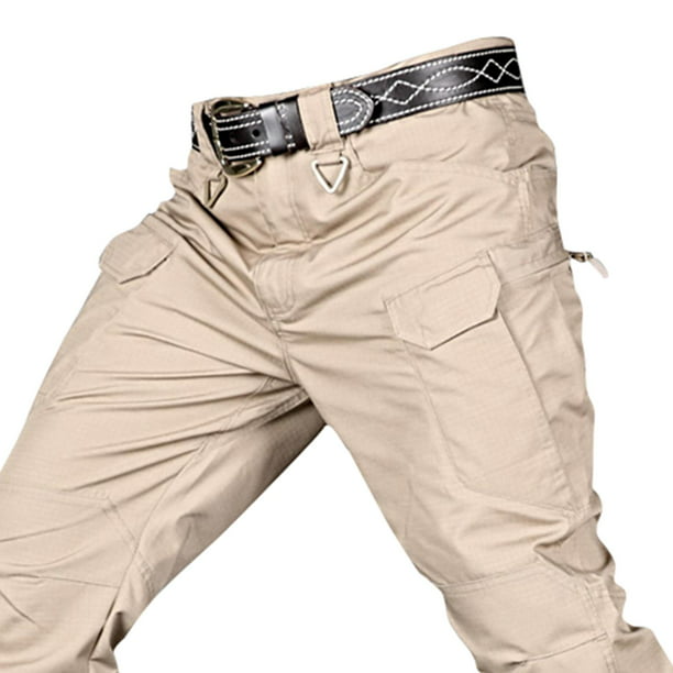 Hombres Streetwear Casual Hip Hop Jogger Cargo Pantalones Pantalones  Bolsillos Green_XXL Zulema Pantalones de camuflaje