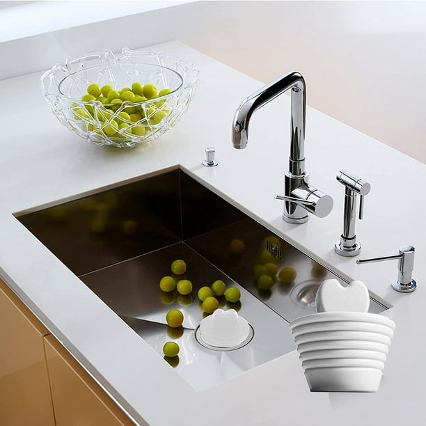Tapón de bañera Universal para tapón de drenaje de ducha y Jacuzzi, tapón  de fregadero de silicona para cocina (negro + blanco)