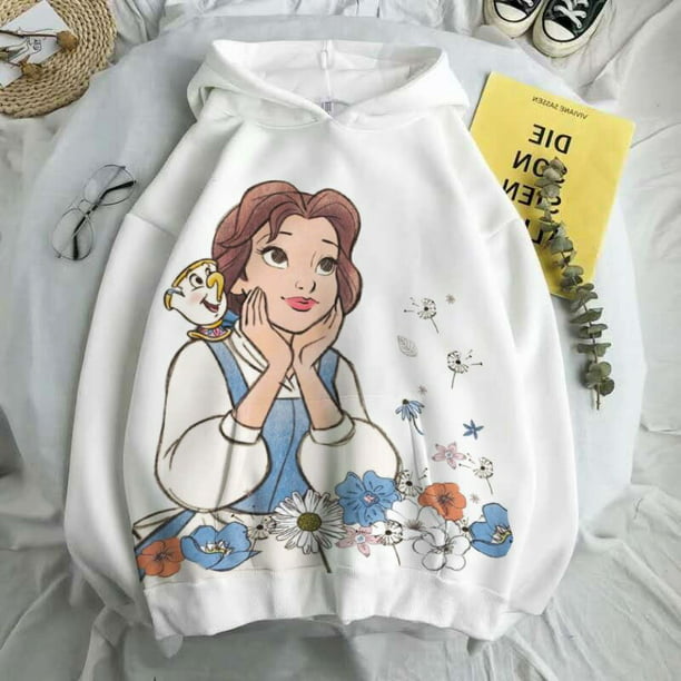 Y2K Disney Belle Sudadera con capucha Frauen Kawaii Prinzessin Übergroßen  Sudaderas Weibliche Kleidung Harajuku Fee Pullover Jacke Streetwears