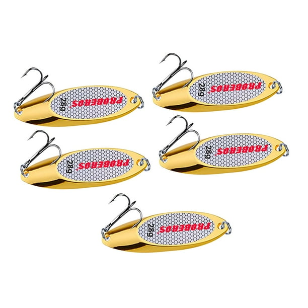 5 uds cucharas de pesca agua dulce agua salada Metal con anzuelos triples  señuelos de 28g Sharpla Pesca Cucharas Señuelos