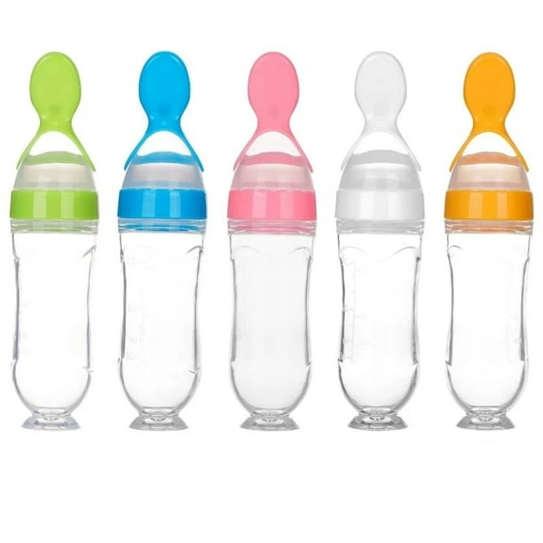 Cuchara De Silicona Para Alimentación De Bebé De 5 Piezas Para Bebés,  Niñas, Y Bebés Sunnimix Cucharas de silicona