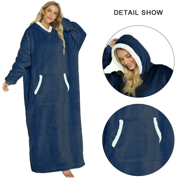Comprar Sudadera con capucha tipo manta Azul marino? Calidad y