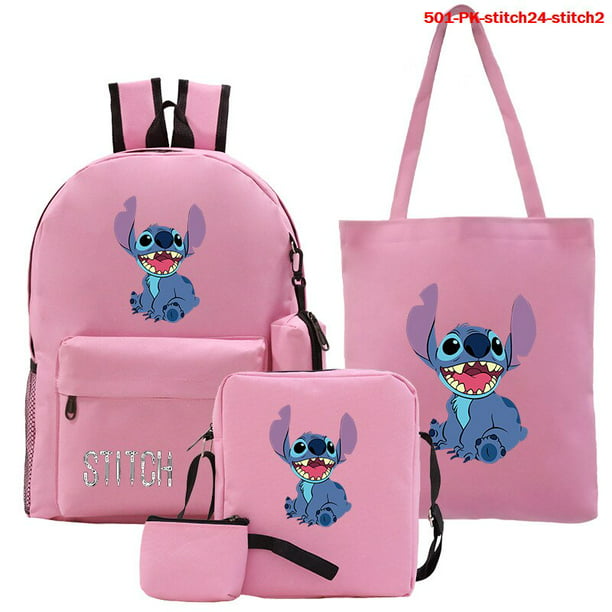 5 uds Disney Stitch mochila para niños niñas Rainbow galAct bolsas de bolsas de libros capa unisex Walmart línea