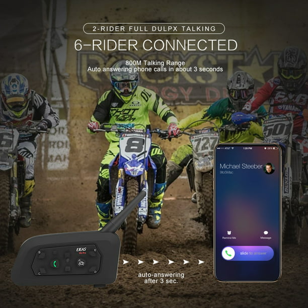 EJEAS V6 PRO Bluetooth5.0 Intercomunicador De Motocicleta Casco