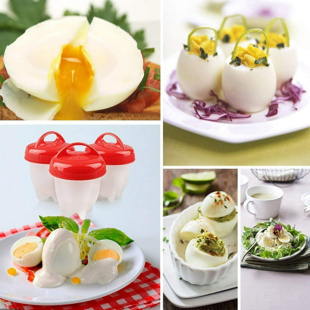 LANJILIFE Egg Cooker - Huevos duros sin cáscara, Eggies de vapor hervidos de  silicona, sin BPA, 6PCS / Set Escalfadores de huevos Olla de silicona  antiadherente Hervidor de huevos Vhermosa Decoración