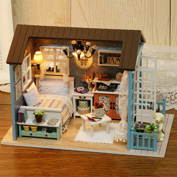 Casa Muñecas Madera con 15 muebles — DonDino juguetes
