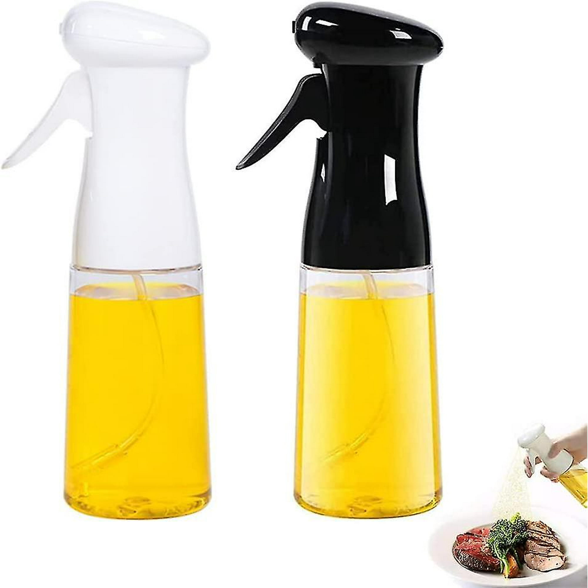  Aminno Dispensador de aceite de oliva y pulverizador de aceite,  dispensador de aceite de vidrio y botella de spray de aceite para hornear  ensaladas, dispensador de aceite con vertedor de acero 