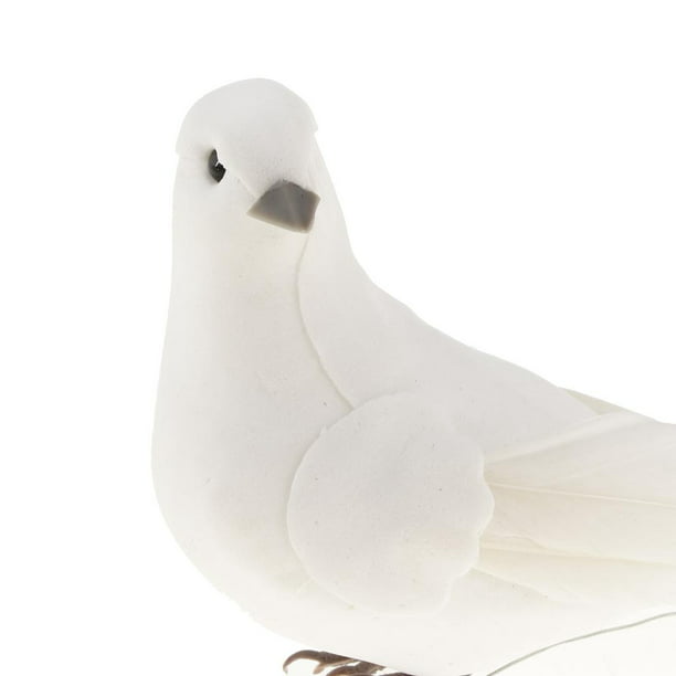  Adornos de pájaros decorativos falsos palomas blancas de espuma  artificial de plumas de boda ornamento de decoración de la mesa de  artesanía decoración de pájaro juguete decoración de la boda 2