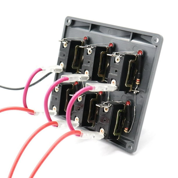 interruptor de palanca de 12V, interruptor de 5 entradas impermeable LED  rojo duradero de encendido y apagado DYNWAVEMX Panel de interruptores de  palanca