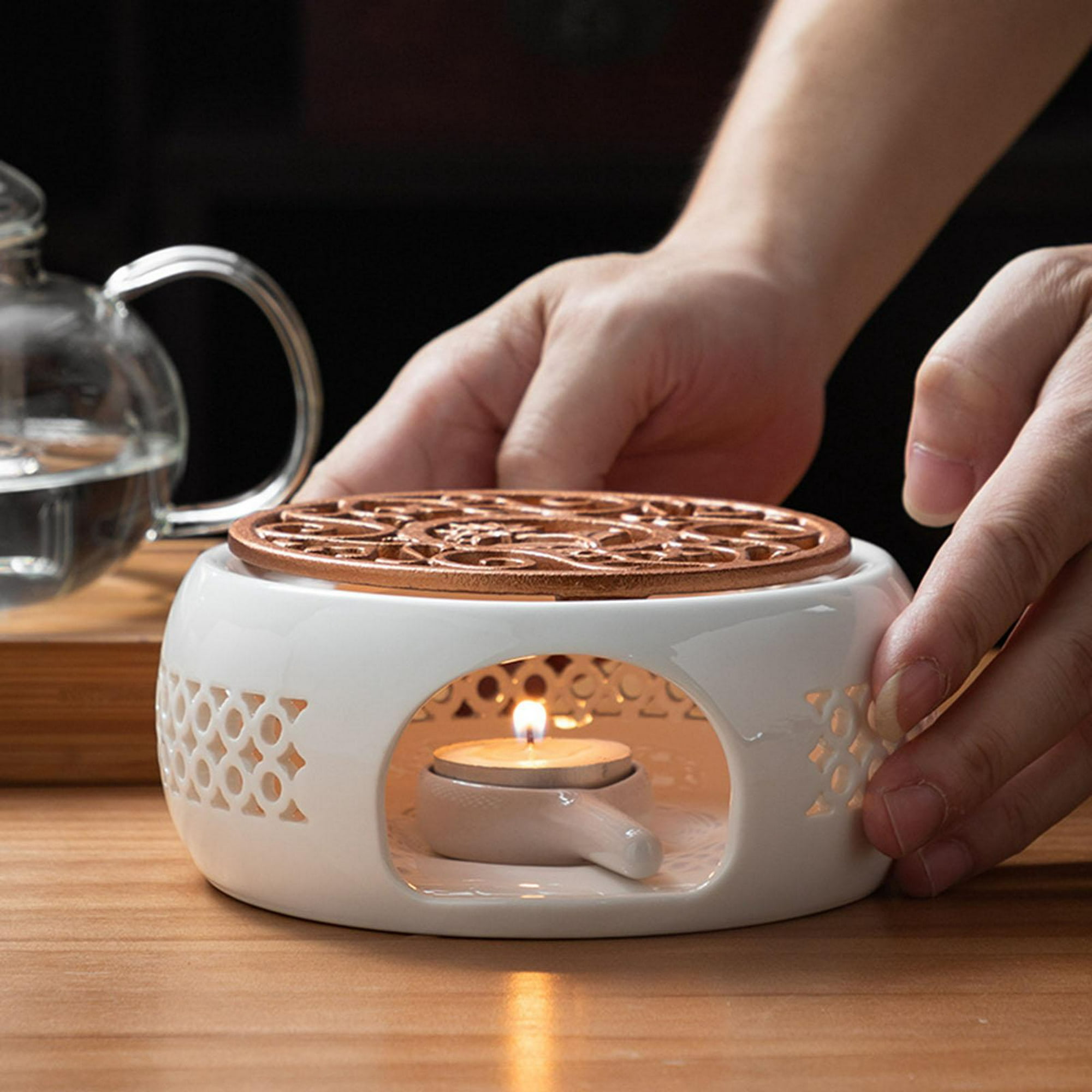 31542 Taza con calentador a vela Tea Time porcelana / Café