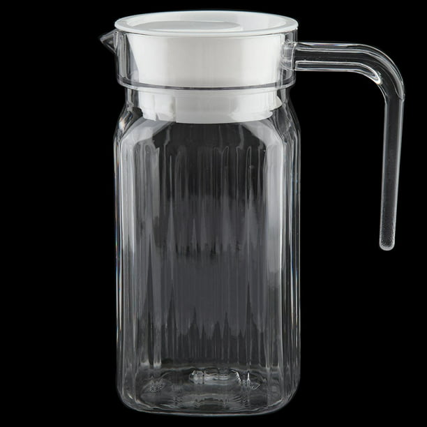 BVCED Jarra de vidrio con tapa, 1 juego de jarra de agua de noche de 70.4  onzas / 67.6 fl oz con vaso de vidrio y asa, jarra de té helado, jarra de