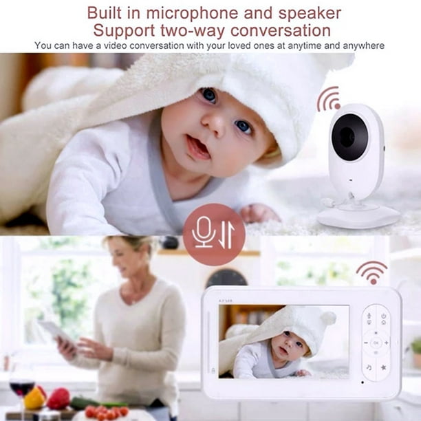 Vigilancia,Monitor de video para bebés con pantalla de 4.3 ”con cámara y  audio Control remoto Vista amplia Aud CACAGOO Vigilancia