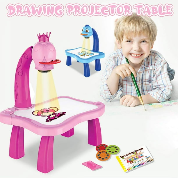 Mesa de proyector de dibujo para niños, tablero de dibujo de proyección,  mesa de dibujo de dibujos animados, proyector de seguimiento Sincero Hogar