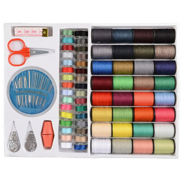Kit de costura con 10 hilos de colores, agujas y tijeras / sewing