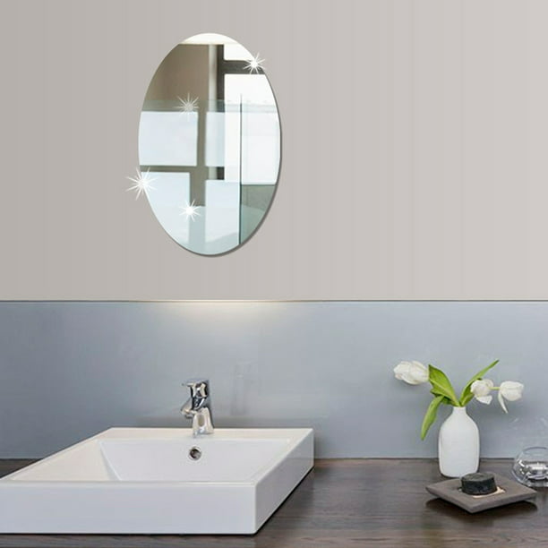 TFixol Espejo Adhesivo de pared Rectángulo Forma Espejo decorativo Pared  extraíble TFixol Calcomanías de pared de espejo