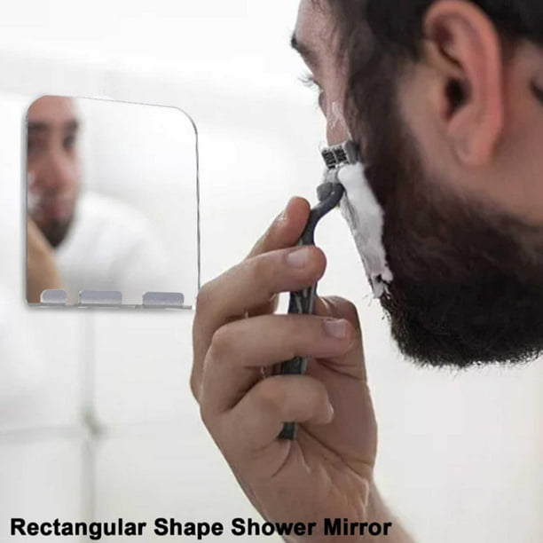 Espejo de sin niebla para afeitarse con gancho de afeitar, espejo de  afeitado anti-niebla, espejo de acrílico sin espejo, liviano y portátil  Yuyangstore Espejo de ducha antivaho