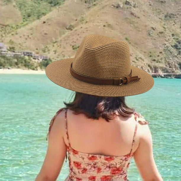 Sombreros de paja para hombres y sombreros para el sol de Panamá,  protección para pya, para niña visera para el sol, sombrero , beige 2 Colco  Sombrero
