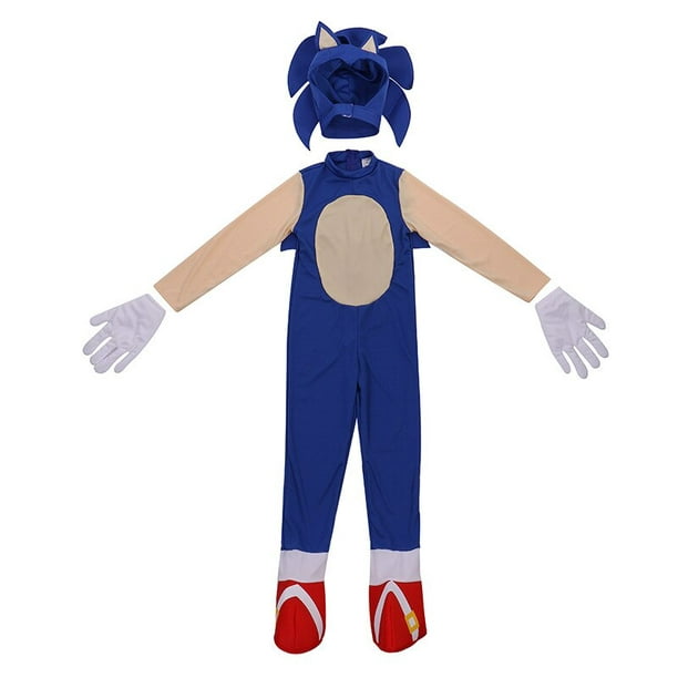 Disfraz de Sonic The Hedgehog con guantes blancos para niños, mono de  Cosplay de Anime Lightning Speed, regalo para niños, disfraces de Halloween  xuanjing unisex