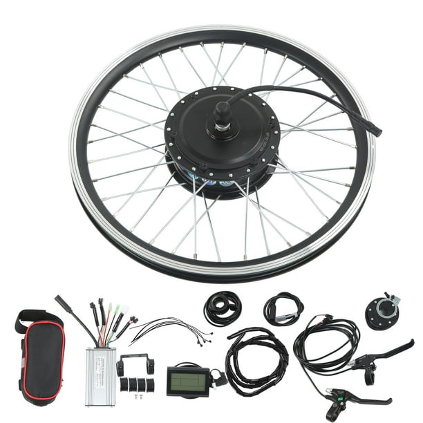  Kit de conversión de rueda de bicicleta eléctrica para motor de  cubo, controlador de motor inteligente, modificación de rueda delantera,  con pantalla LCD, kit de conversión de bicicleta eléctrica con controlador