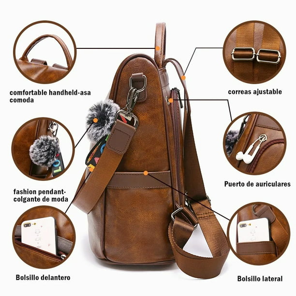 Bolso cruzado de pecho para hombre, mochila de moda, bolsos de hombro con  puerto para auriculares, puerto de carga USB, bolsos de lona de viaje