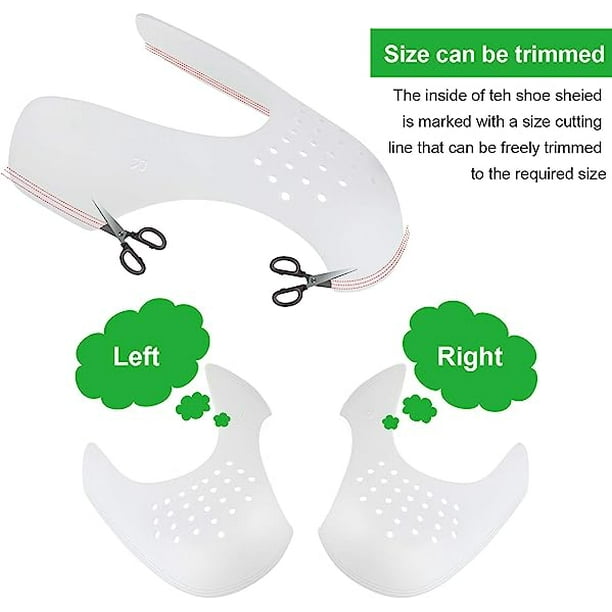 2 pares de protectores para zapatos de zapatillas, protector antiarrugas  para zapatos, evita que se arruguen los zapatos de zapatillas