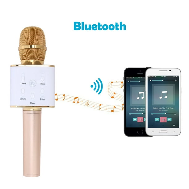 Microfono inalambrico con Altavoz y Bluetooth usb Teléfono Karaoke Q7