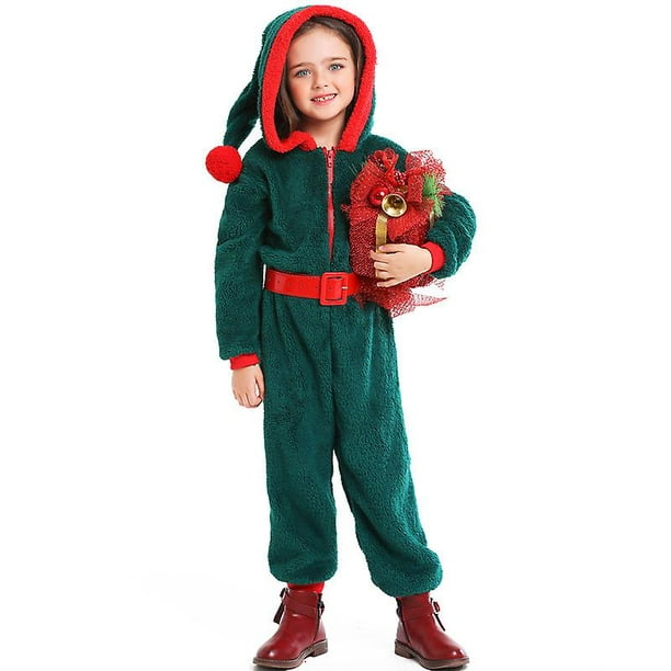 Umorden adulto niño Navidad elfo Santa Claus disfraz niña mujer con capucha  Onesie pijama mono fantasía Navidad vestir