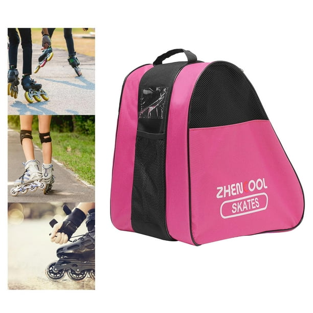 Mochila rosa para patines de ruedas, bolsa de almacenamiento de accesorios  de patinaje para niños y