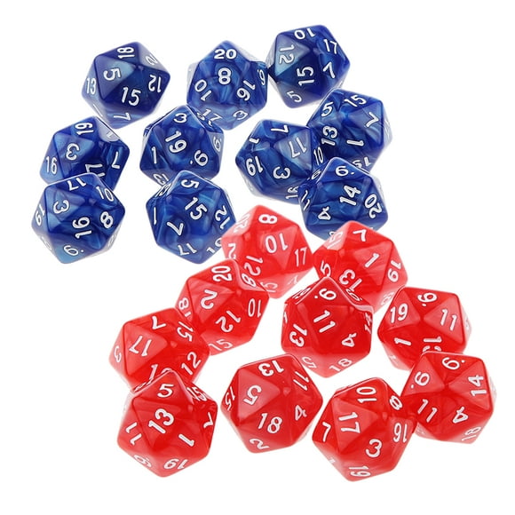 20piece twenty sided d20 d rpg party juego de rol juguete rojo y rojo y azul sunnimix dados de veinte caras