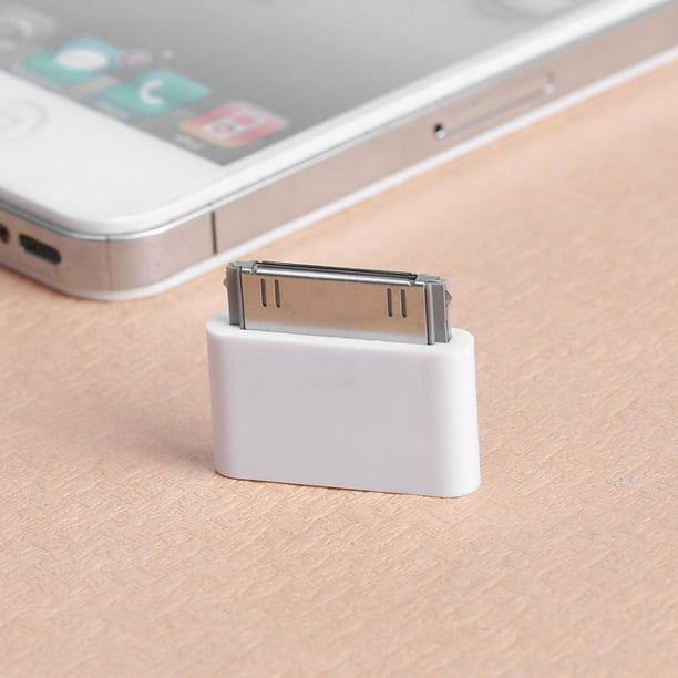 Portátil blanco Micro USB a ultraligero práctico para Apple 30 Pin iPhone4  4S 3G 3GS cargador adaptador convertidor JShteea El nuevo