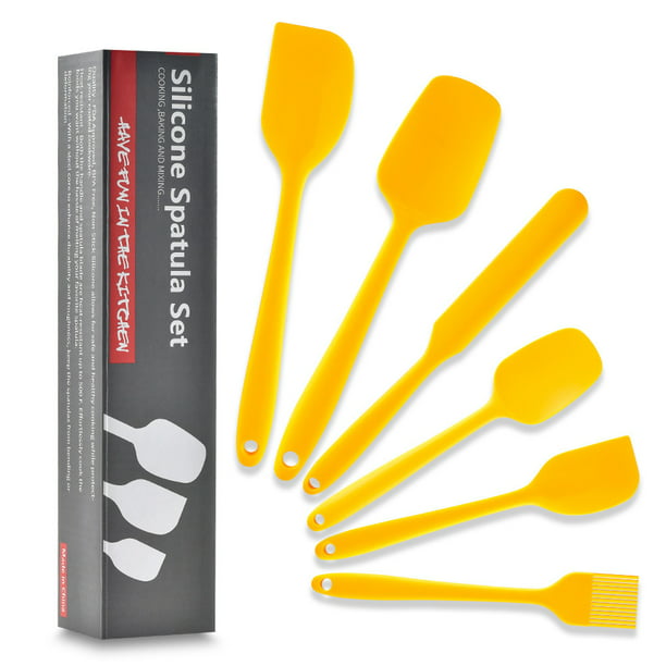 Juego de utensilios de cocina de 11 piezas, juego de utensilios de cocina  amarillos, juego de espátulas de silicona antiadherentes con soporte para