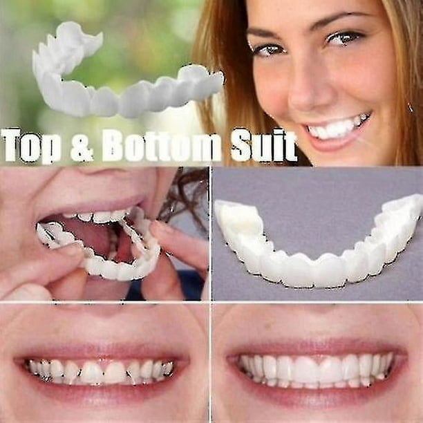 5 uds herramienta de belleza dientes postizos sonrisa instantánea comodidad  ajuste Flex cubierta de dientes falsos