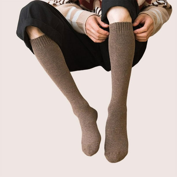 2x calcetines hasta de tamaño libre para hombres, tubo alto de grueso y  cálido, calcetín suave informal para deportes unisex - Gris Soledad  Calcetines