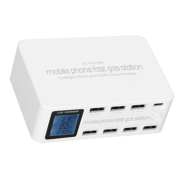 Cargador USB múltiple, Cargador USB múltiple de 50 W Cargador USB múltiple  Estación de carga USB múltiple Funcionalidad de alta precisión