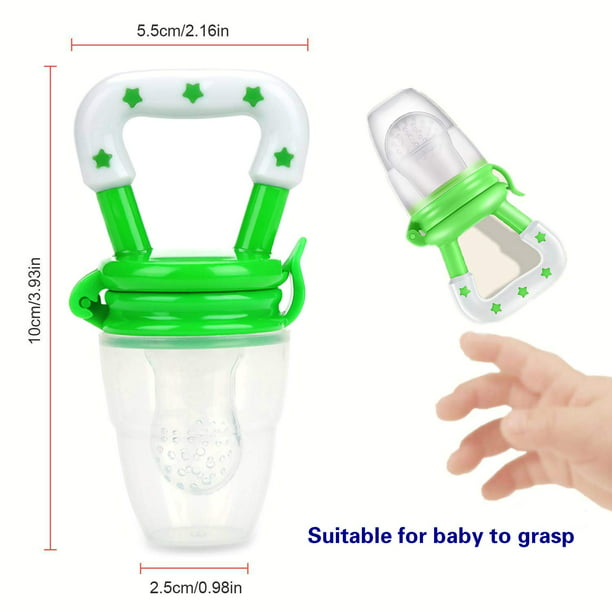 HAOBAOBEI - Chupete alimentador de frutas para bebés (paquete de 2) –  Mordedor de juguete de dentición infantil en colores estimulantes del  apetito, incluye 3 tamaños de bolsas de silicona : Bebés 