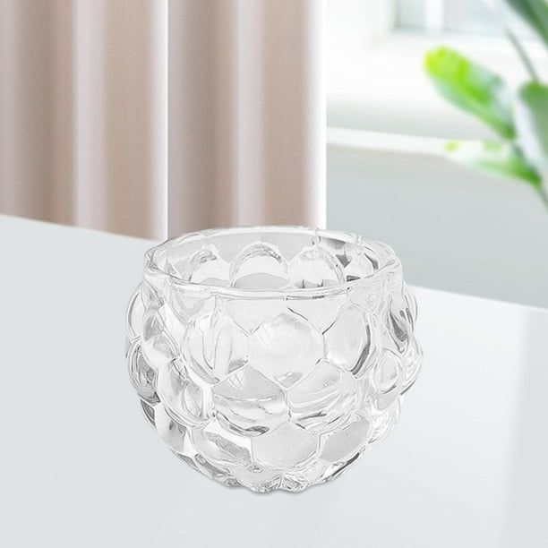 Florero portavelas cristal transparente