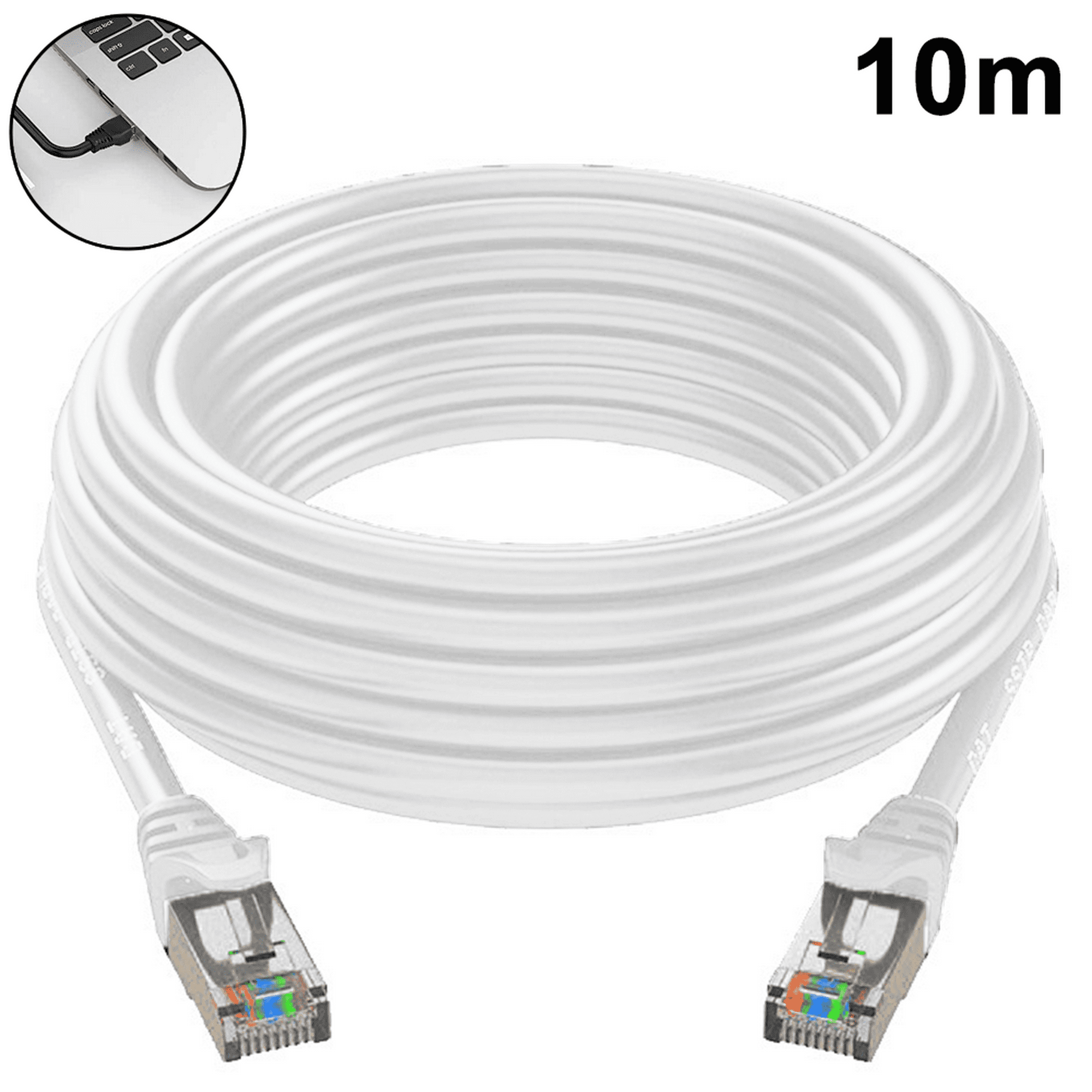 Cable Cat6 Gigabit plano de red LAN con clips para cables
