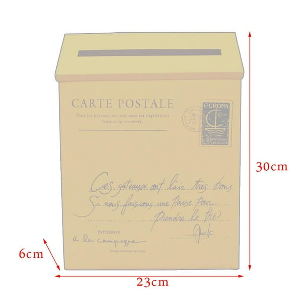 Buzón Carta Buzón Exterior Vintage Galvanizado Buzón Buzón Postbox  Periódico Titular Box Beige Fanmusic Buzón Carta Buzón Exterior